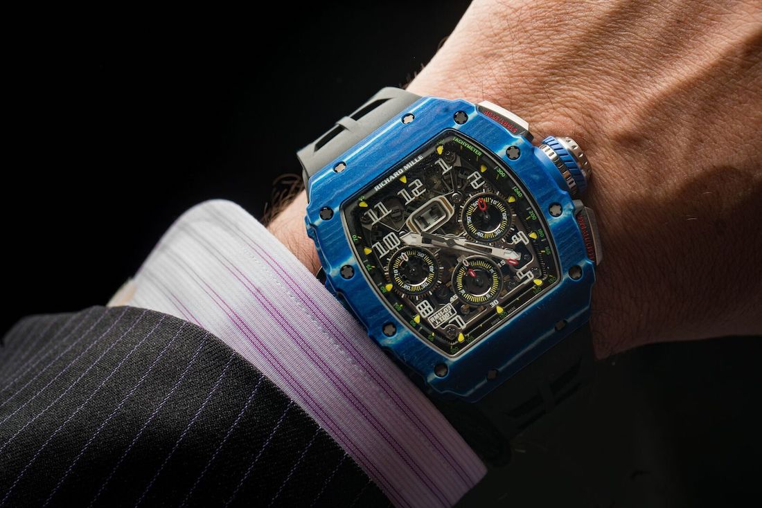 Replica Richard Mille Blue Case Limited Edition Hollow Out Watches