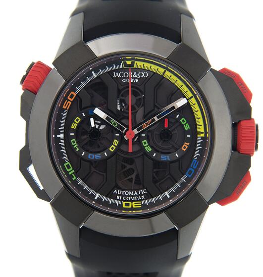 The red second hand is striking on the skeleton dial.