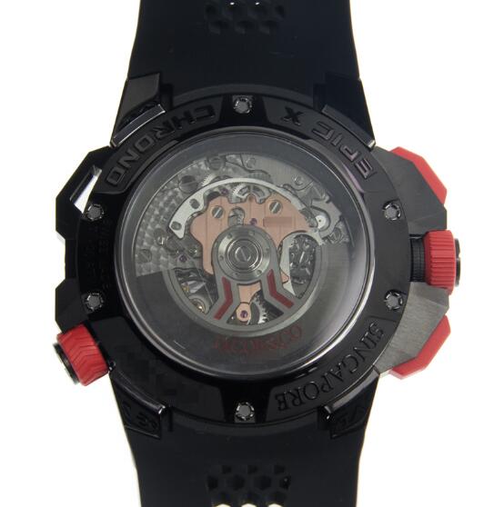 The movement could be viewed through the transparent caseback.