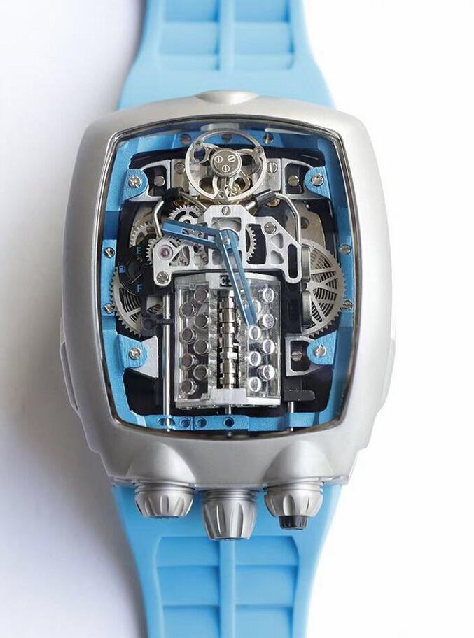 AAA replica watches keep evident with blue hands.