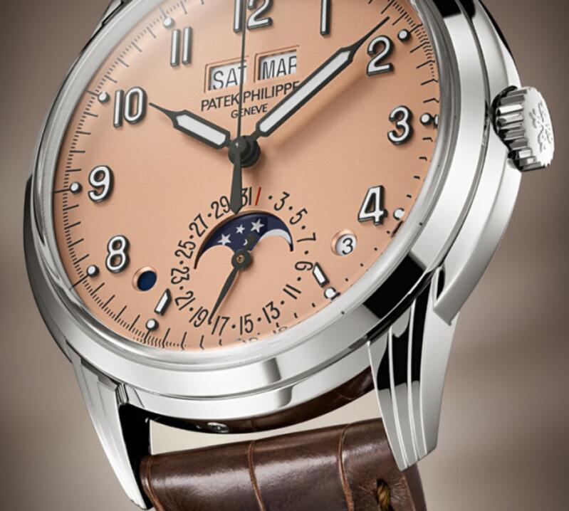 The Perfect Swiss Replica Patek Philippe 5320G Perpetual Calendar Watches Flaunt A New Salmon Dial