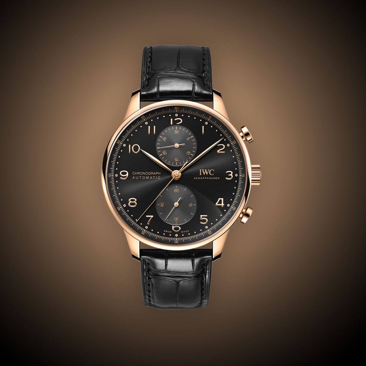 AAA Quality Replica IWC Portugeiser Chronograph Black & Gold